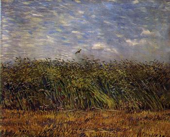 Vincent Van Gogh : Edge of a Wheat Field With Poppies and a Lark